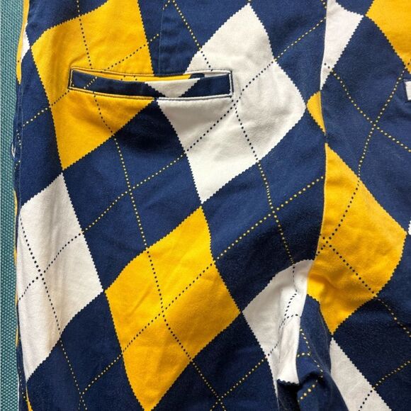 Loudmouth Blue, Yellow and White Argyle Golf Pants 32X34L - Picture 9 of 12